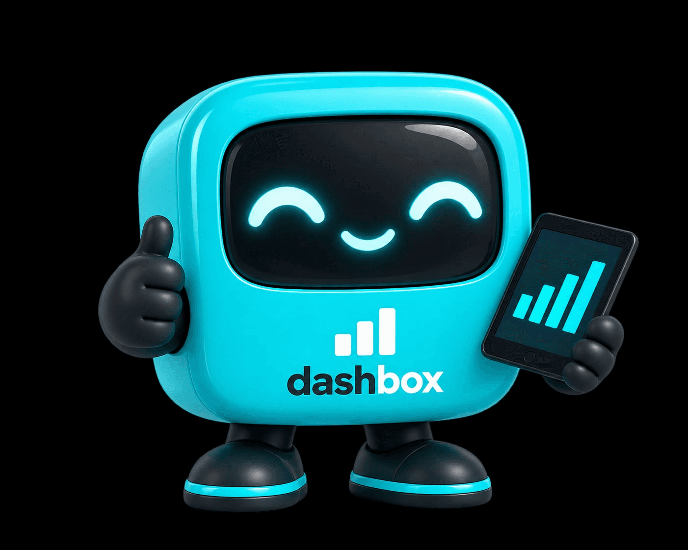 הרובוט של DashBox מחזיק גרף מכירות